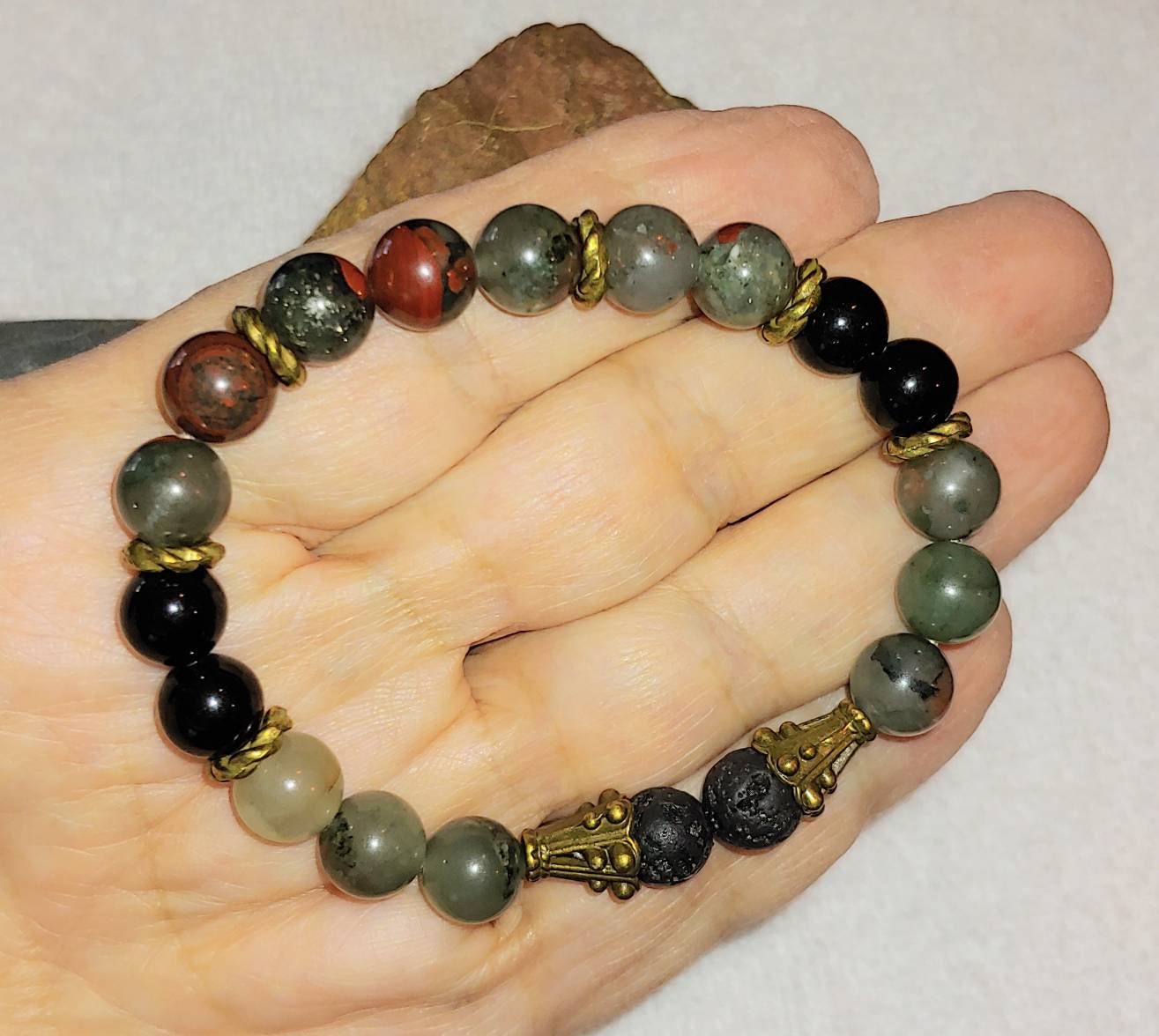 GEMSTONE COURAGE/PROTECTION 8mm bracelet,unisex bracelet,gift woman or man,graduation gift