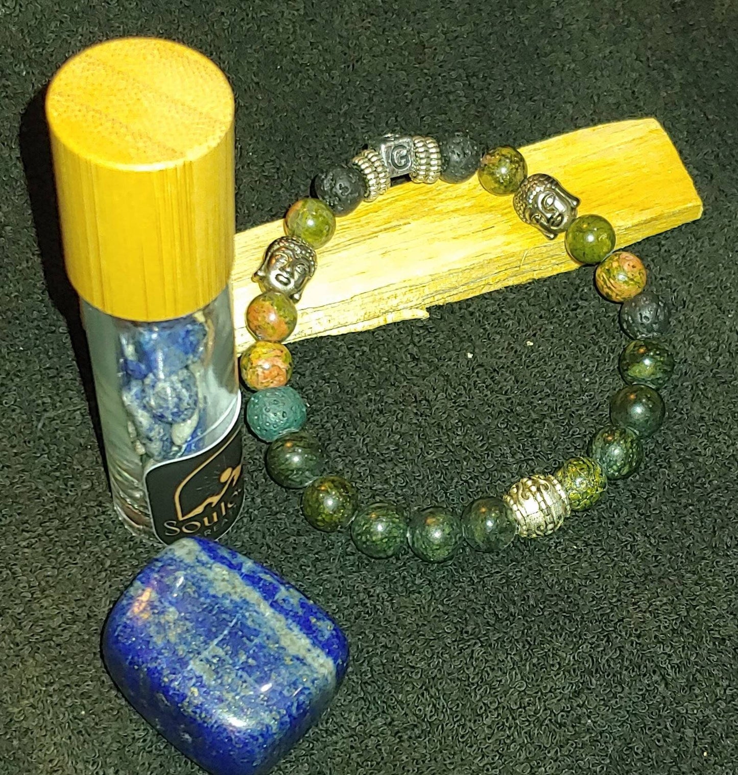 BUNDLE PTSD KIT Mens healing crystal trauma kit,healing genuine crystal bracelet,essential oil healing blend,third eye chakra