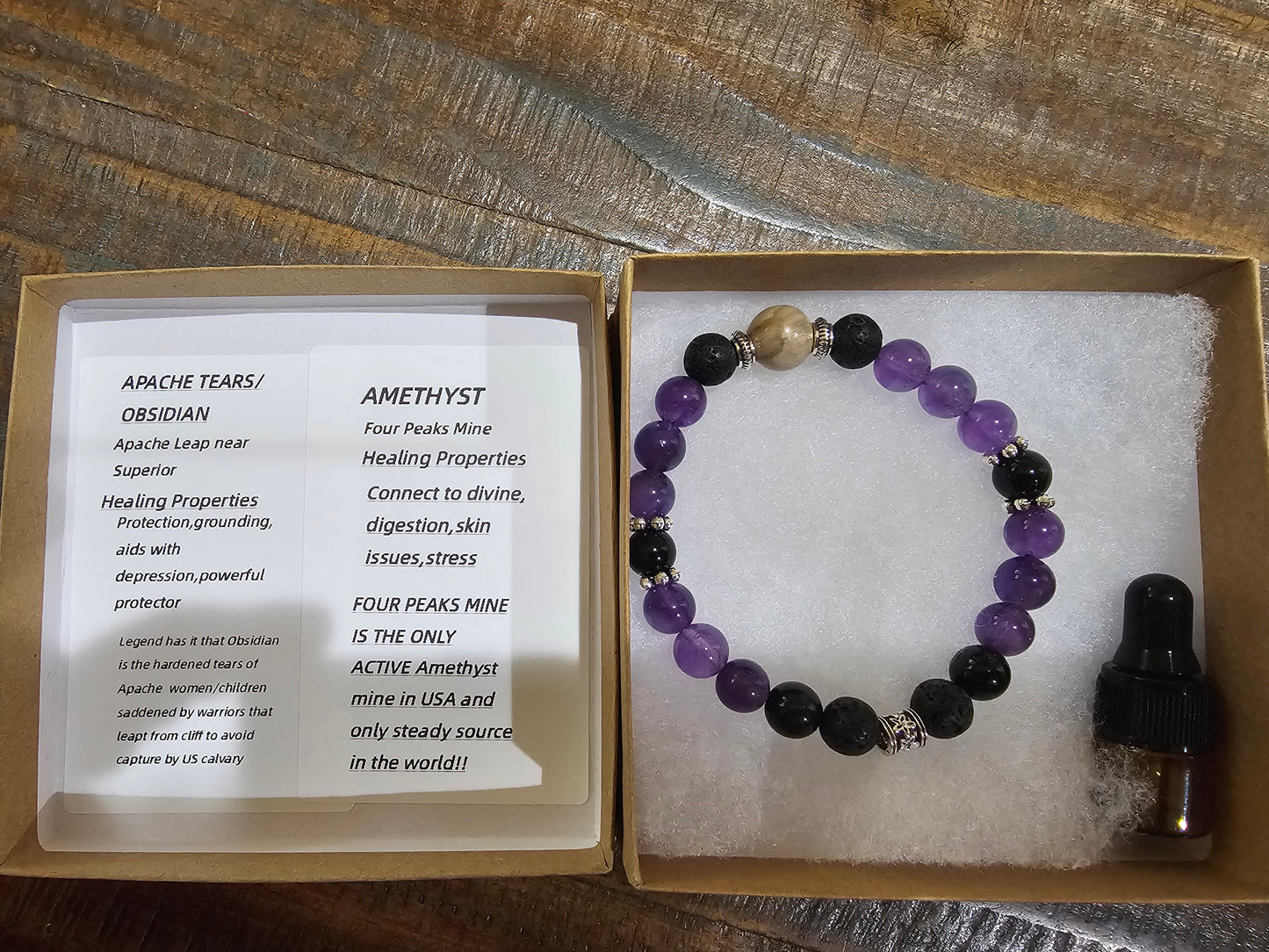 Wear Arizona Gemstone Bracelet- APACHE TEARS OBSIDIAN