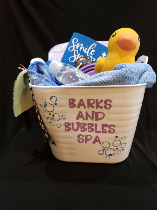 DOGS RULE! PET Themed Basket- BARKS & BUBBLES SPA