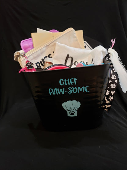 DOGS RULE! PET Themed Basket- CHEF PAW-SOME