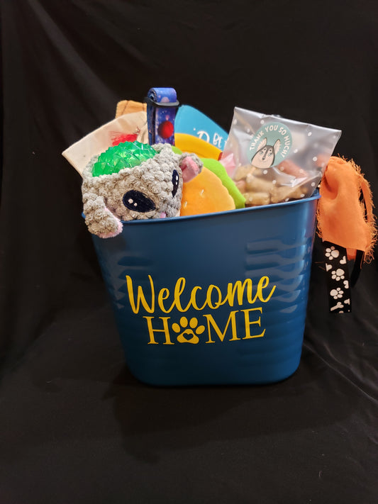 DOGS RULE! PET Themed Basket-WELCOME HOME, YOUR ADOPTED!