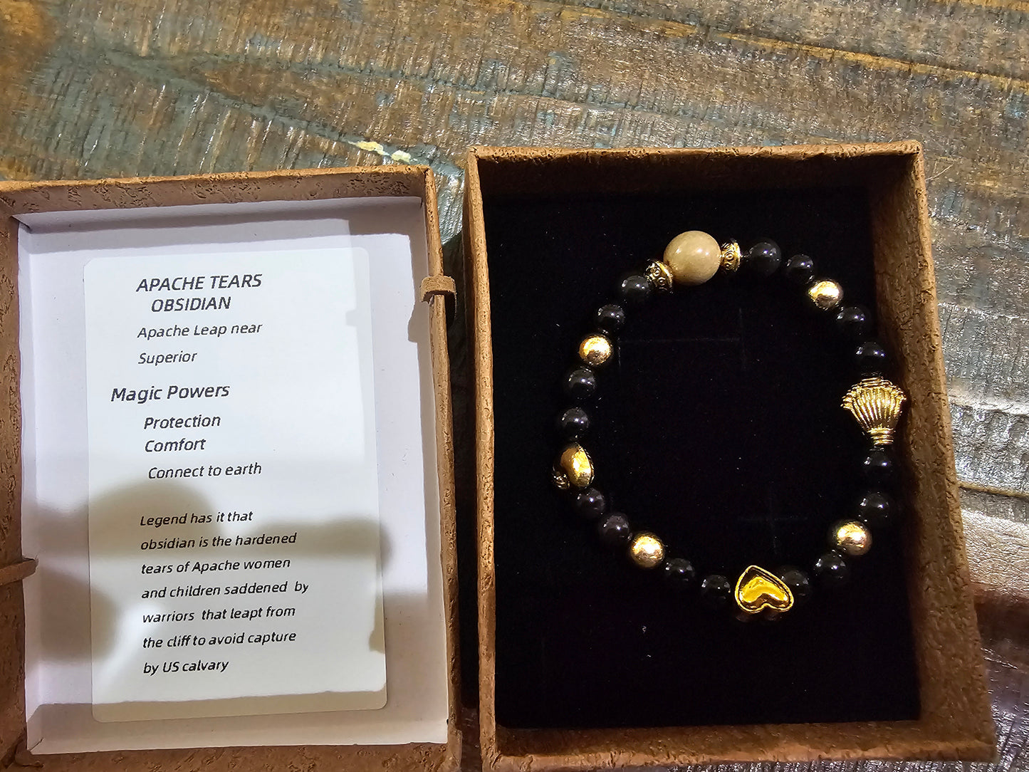 Wear Arizona Gemstone Bracelets-KIDS LINE-APACHE TEARS OBSIDIAN