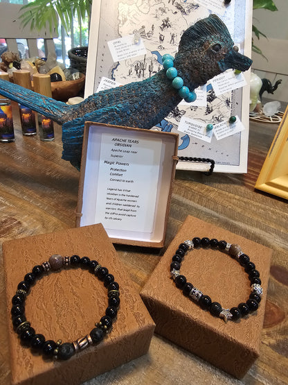 Wear Arizona Gemstone Bracelets-KIDS LINE-APACHE TEARS OBSIDIAN