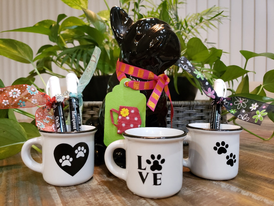 DOGS RULE! PET Dog Pup Cup Set- Chalk Board Design