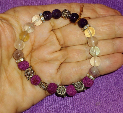 GEMSTONE MOOD BALANCING 8mm beaded bracelet, crystal bracelet,insomnia bracelet,energy transforming ,concentration enhancing,