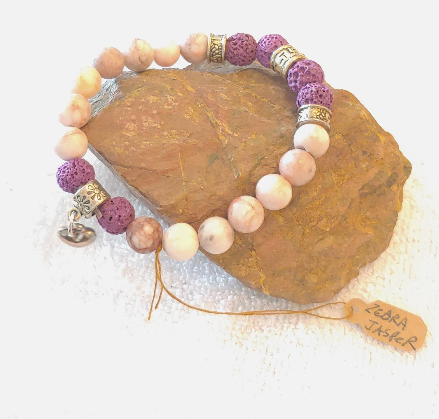 GEMSTONE GRATITUDE Natural crystal bracelet,Tranquility zebra jasper 8mm beaded bracelet,mothers day gift,gratitude gemstone jewelry,courage bracelet