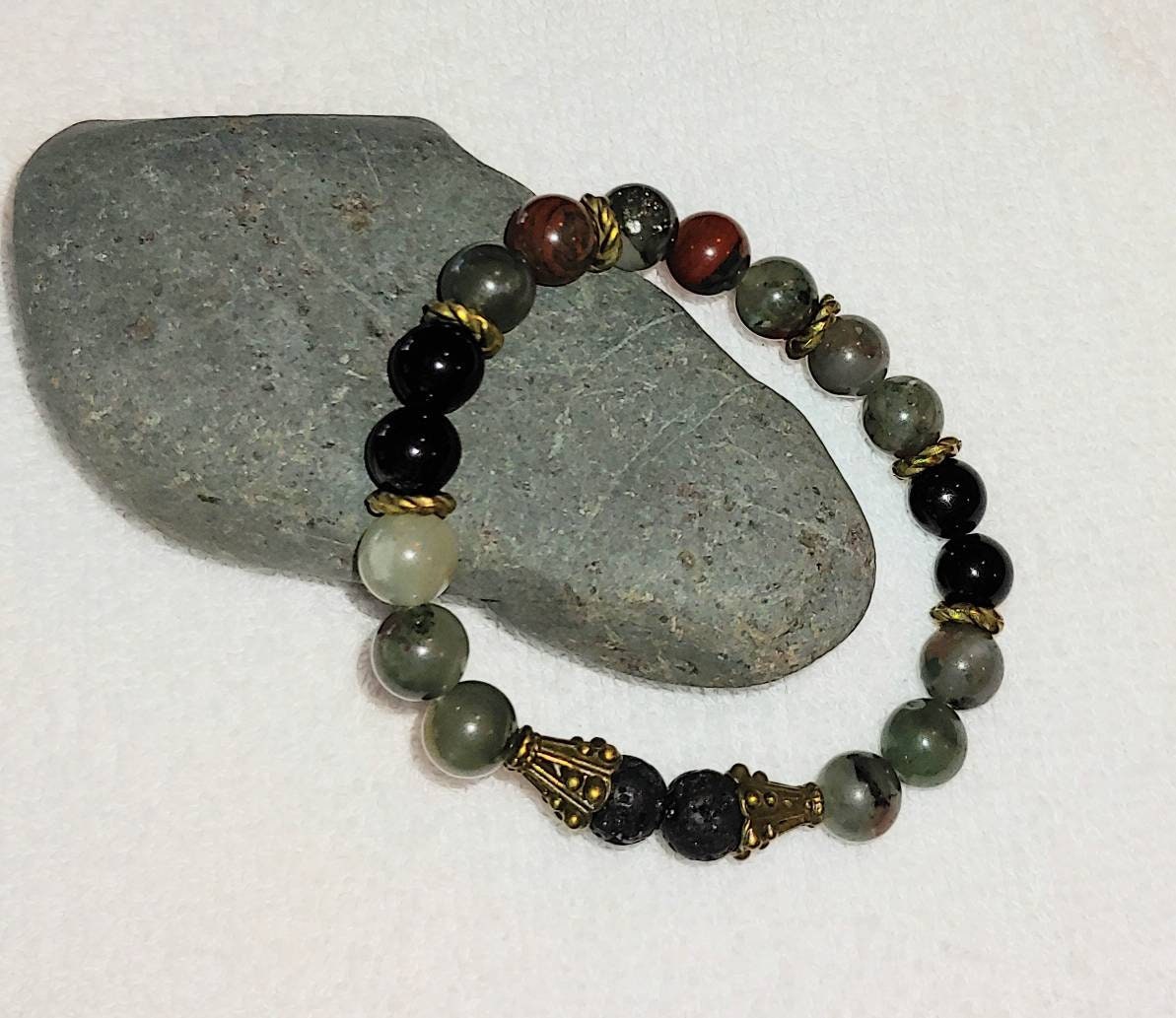 GEMSTONE COURAGE/PROTECTION 8mm  bracelet,unisex bracelet,gift woman or man,graduation gift