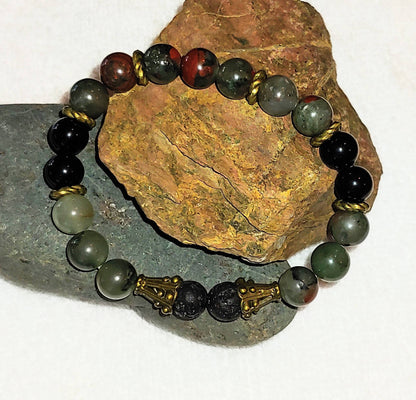 GEMSTONE COURAGE/PROTECTION 8mm  bracelet,unisex bracelet,gift woman or man,graduation gift