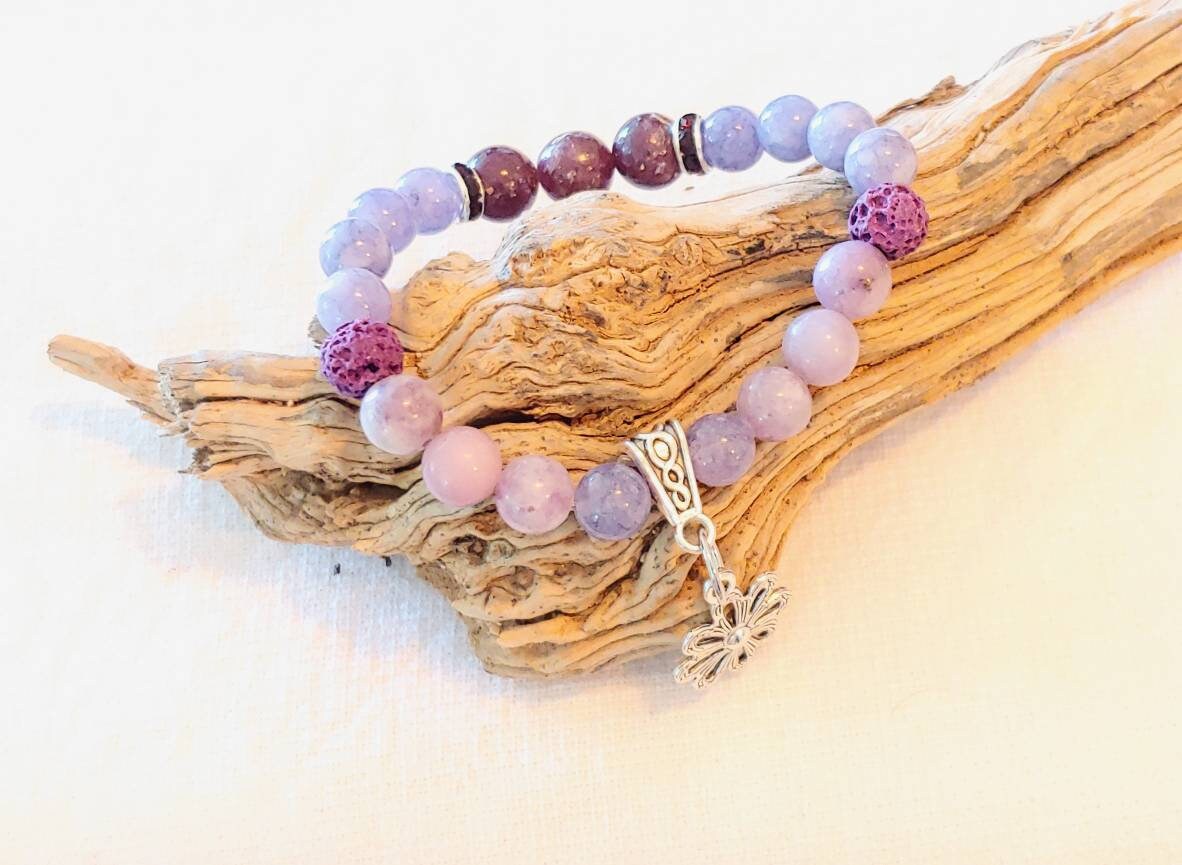 GEMSTONE MOTHER genuine crystal bracelet or tanzanite healing 8mm beaded ,graduation gift healing crystals bracelet,connect with spirit guides