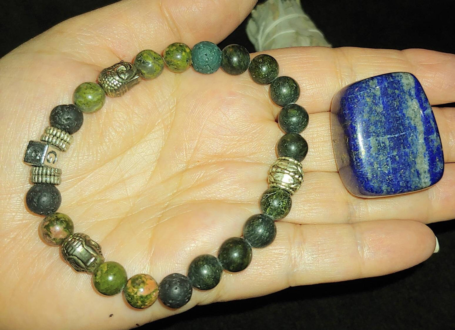 BUNDLE PTSD KIT Mens healing crystal trauma kit,healing genuine crystal bracelet,essential oil healing blend,third eye chakra