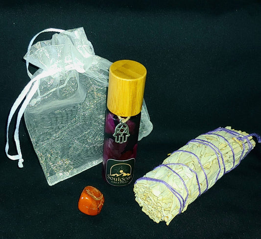 BUNDLE MEDITATION KIT accessories kit,genuine red jasper crystal,chakra essential oil blend,