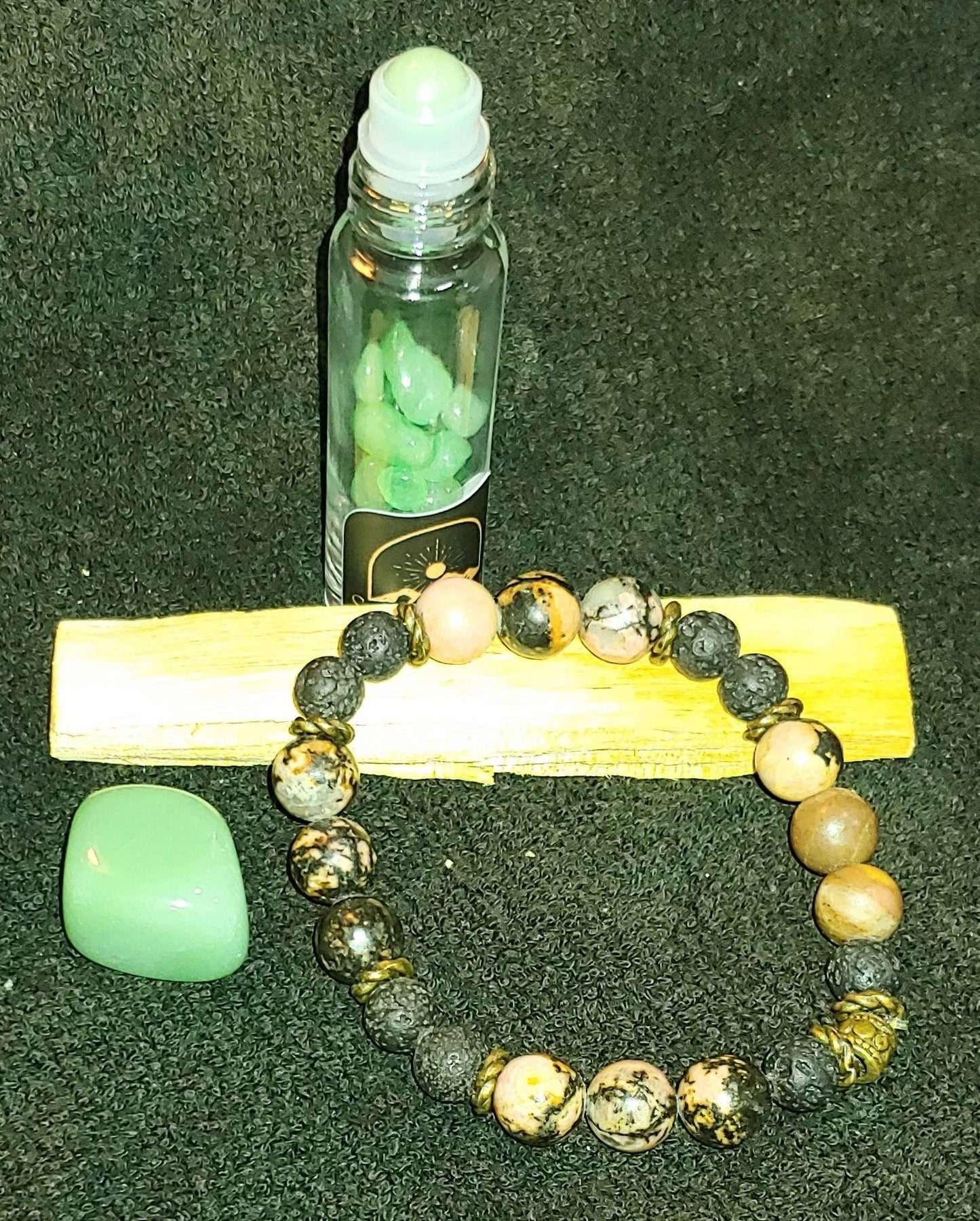 BUNDLE POWER OF SELF LOVE KIT Crystal Healing  meditation tools,genuine crystal bracelet,essential oil blend for healing,unisex bracelet