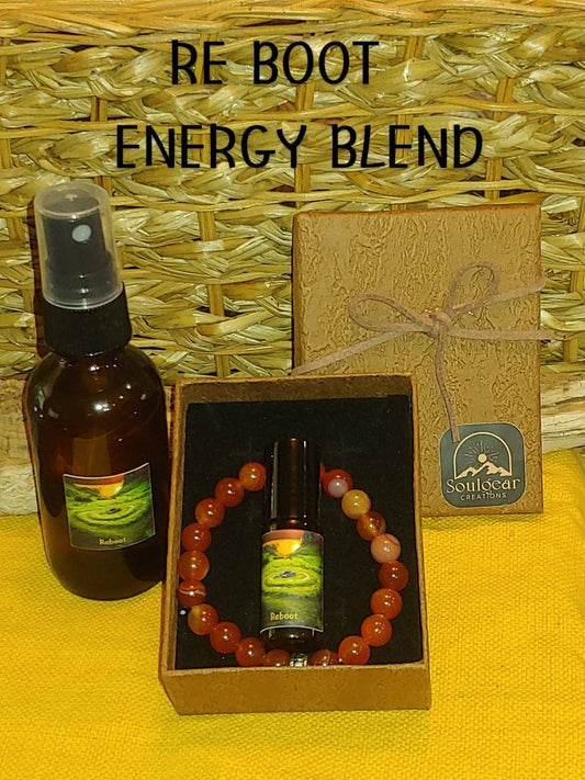 BUNDLE RE-BOOT KIT Energy bundle genuine Carnelian bracelet essential oil roll on and spray,8mm crystal bracelet,essential oil body roll on and room spray