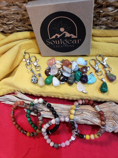 DOGS RULE! PET ANIMAL COMMUNICATION genuine Gemstone Crystals, 8mm stone bracelets, Collar charms,palm crystals-help them feel loved & protected!